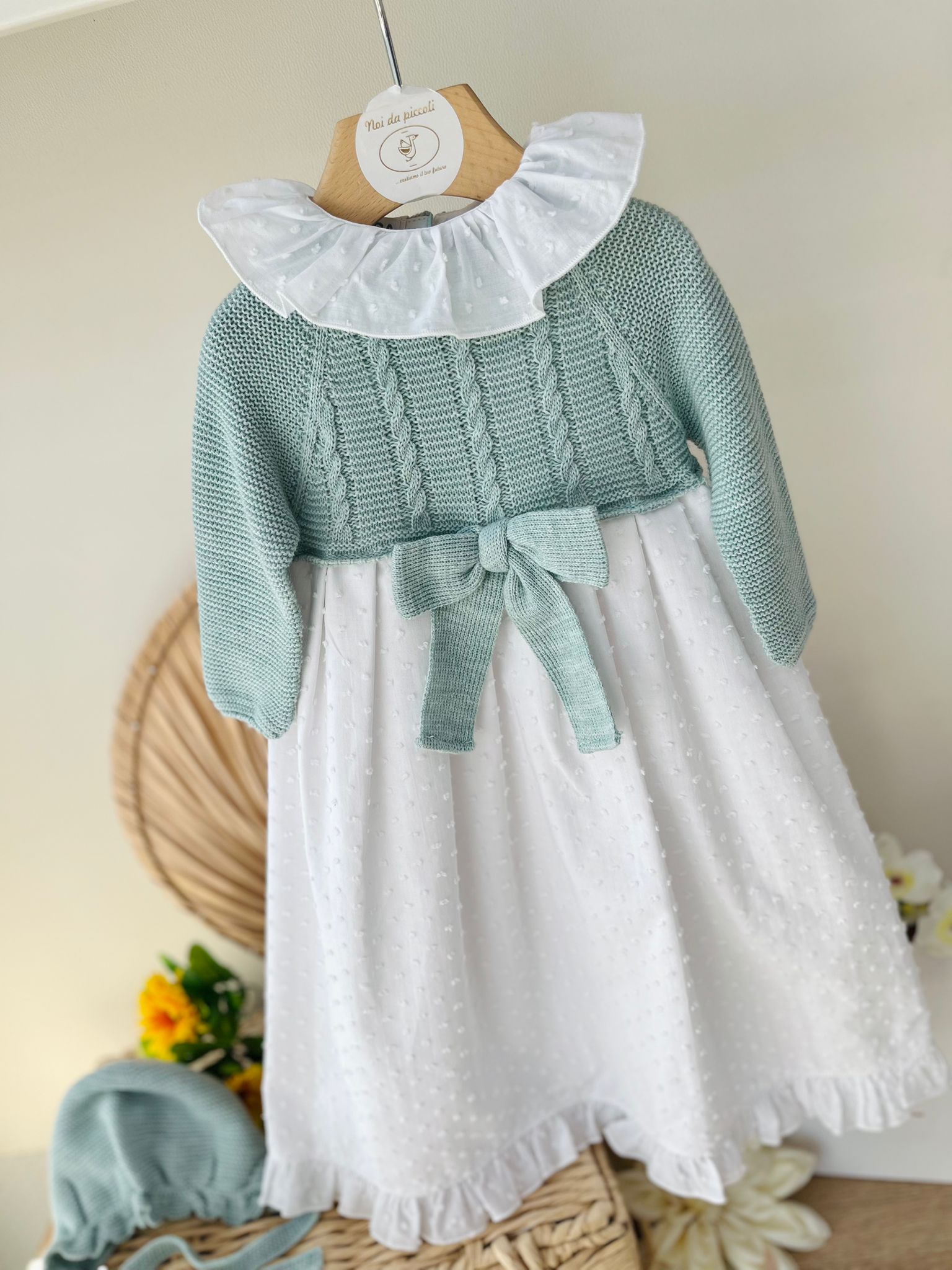 VESTINA VERDE E BIANCO PLUMETIS Verde - Noi da piccoli