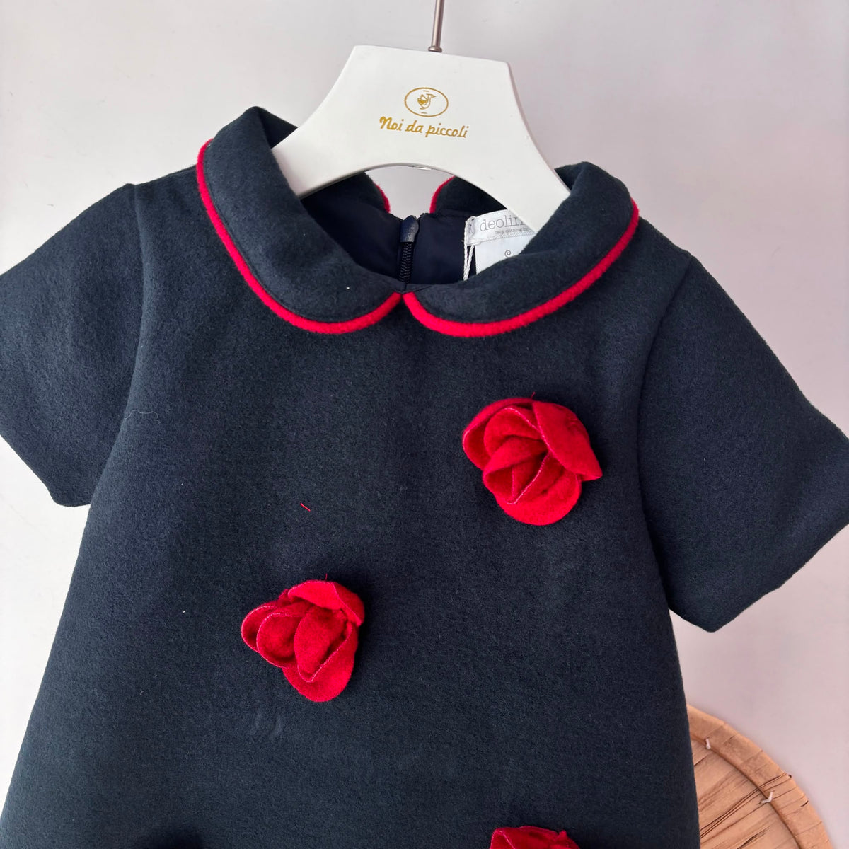 Blue Brushed Cotton Dress Deolinda - Noi da piccoli