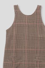 vestito IN COTONE CALDO CON FANTASIA A QUADRI BEIGE - Noi da piccoli