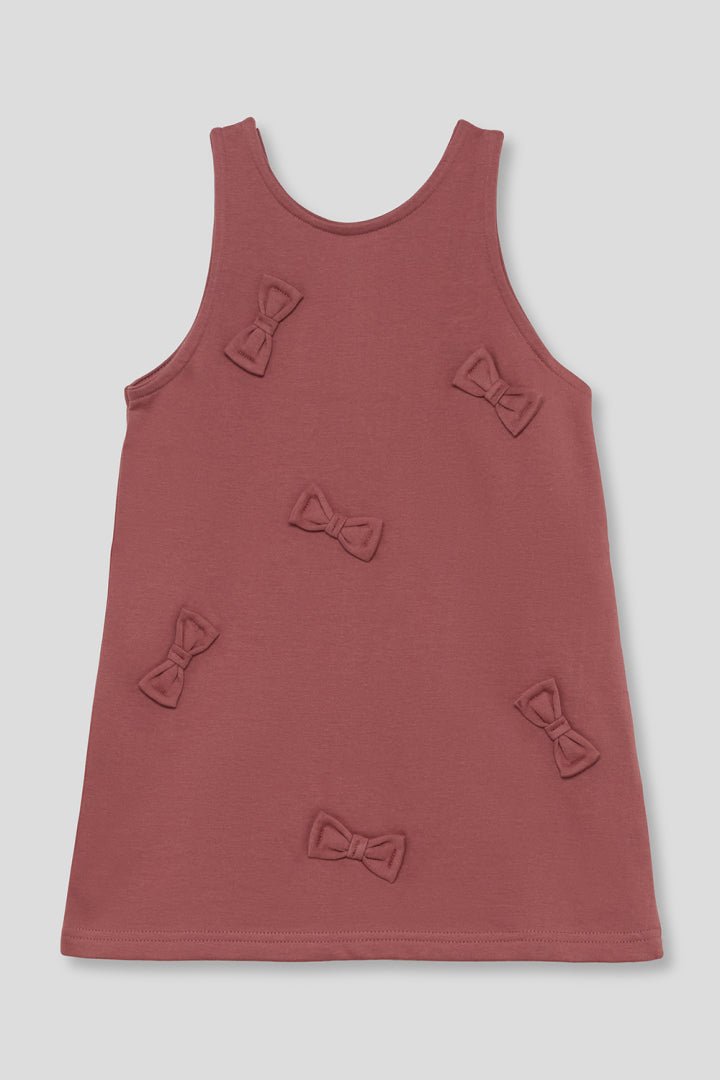 vestito IN COTONE CALDO CON FIOCCHETTI IN RILIEVO MALVA
