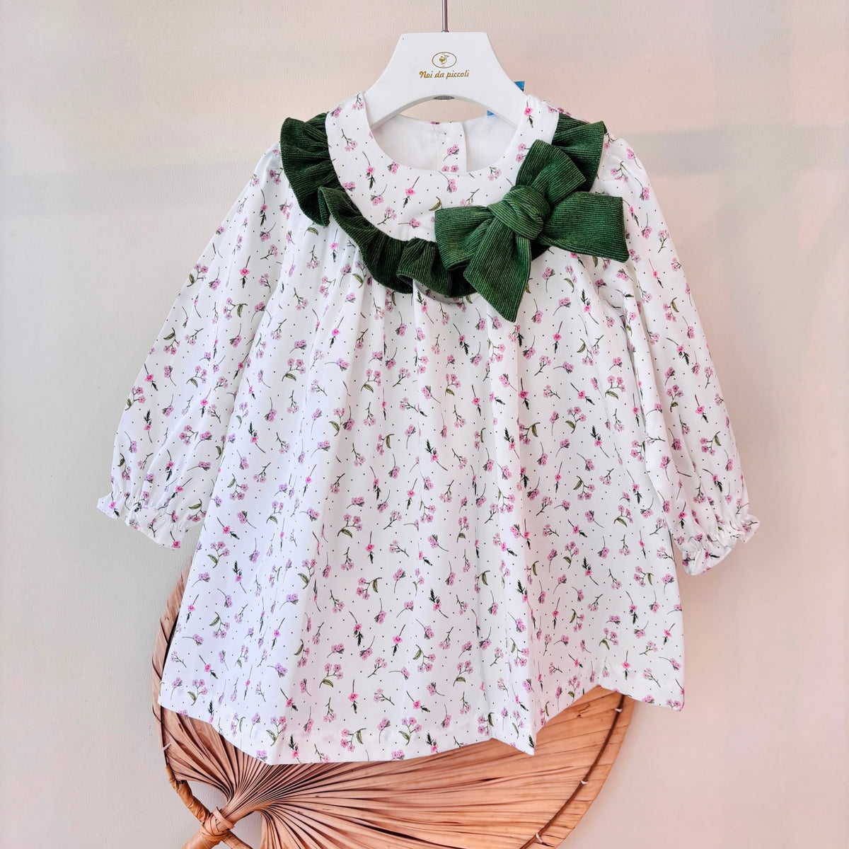 Vestito in Cotone Caldo Verde Sardon - Noi da piccoli