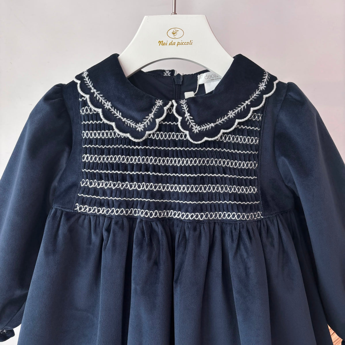 vestito IN VELLUTO BLU - Noi da piccoli