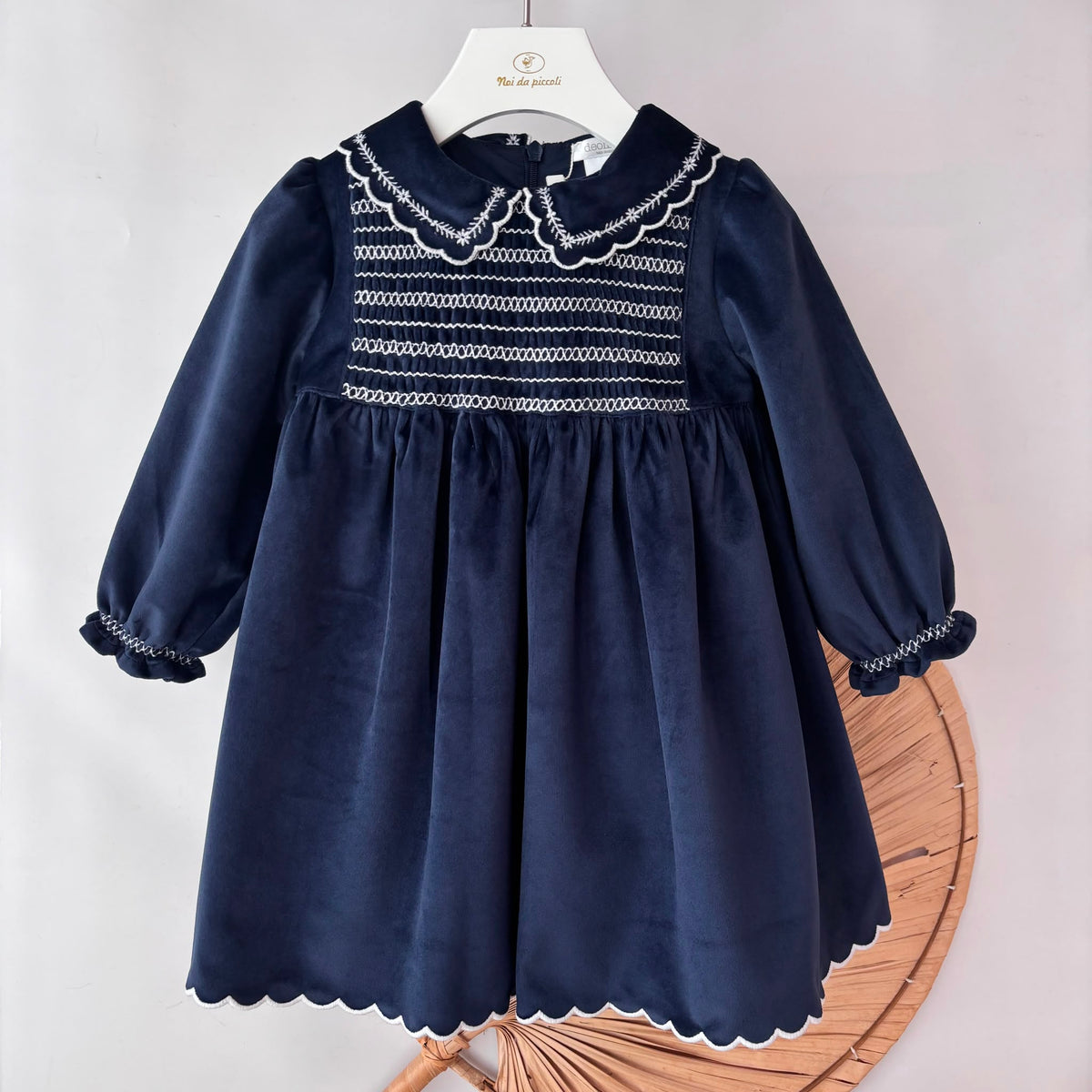 vestito IN VELLUTO BLU - Noi da piccoli
