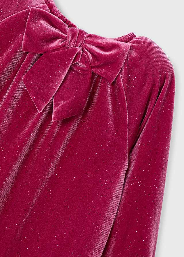 VESTITO IN VELLUTO CLASSICO ED ELEGANTE CILIEGIA - Noi da piccoli