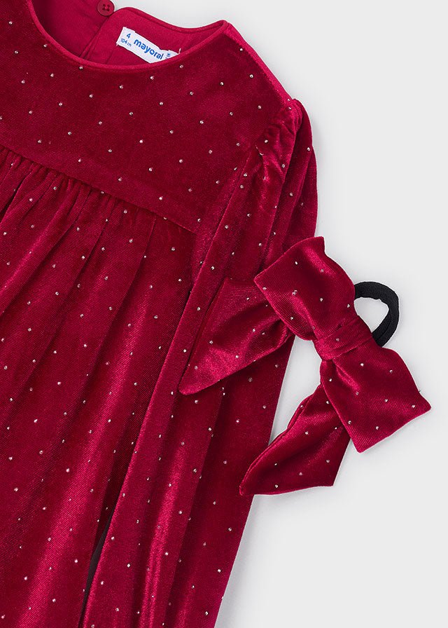 vestito IN VELLUTO ROSSO - Noi da piccoli