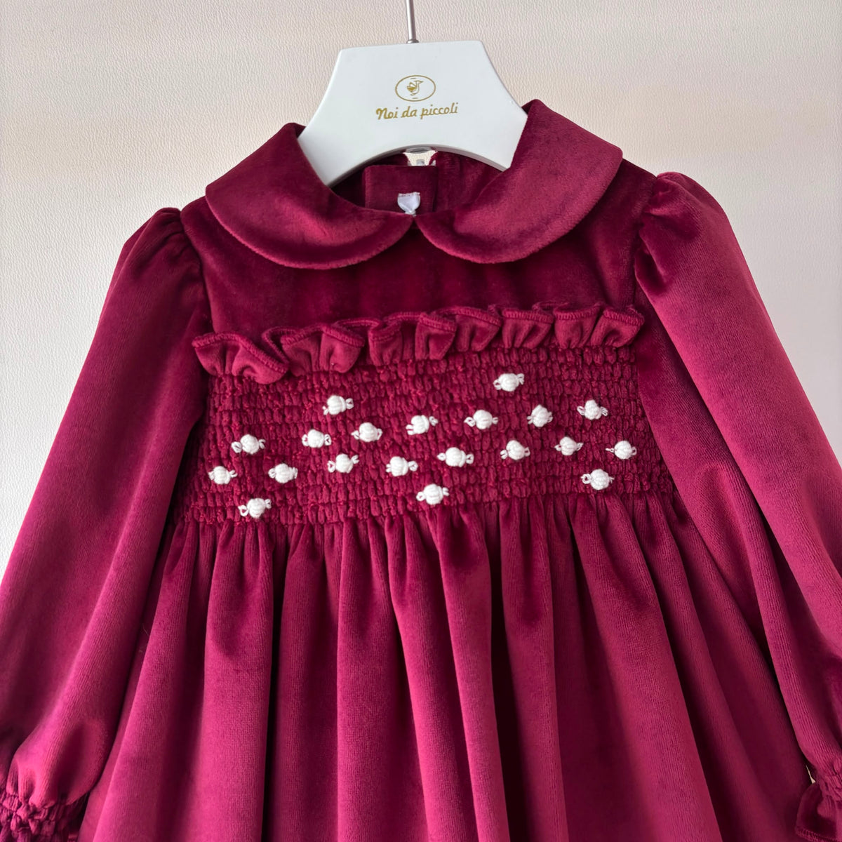 vestito IN VELLUTO ROSSO - Noi da piccoli