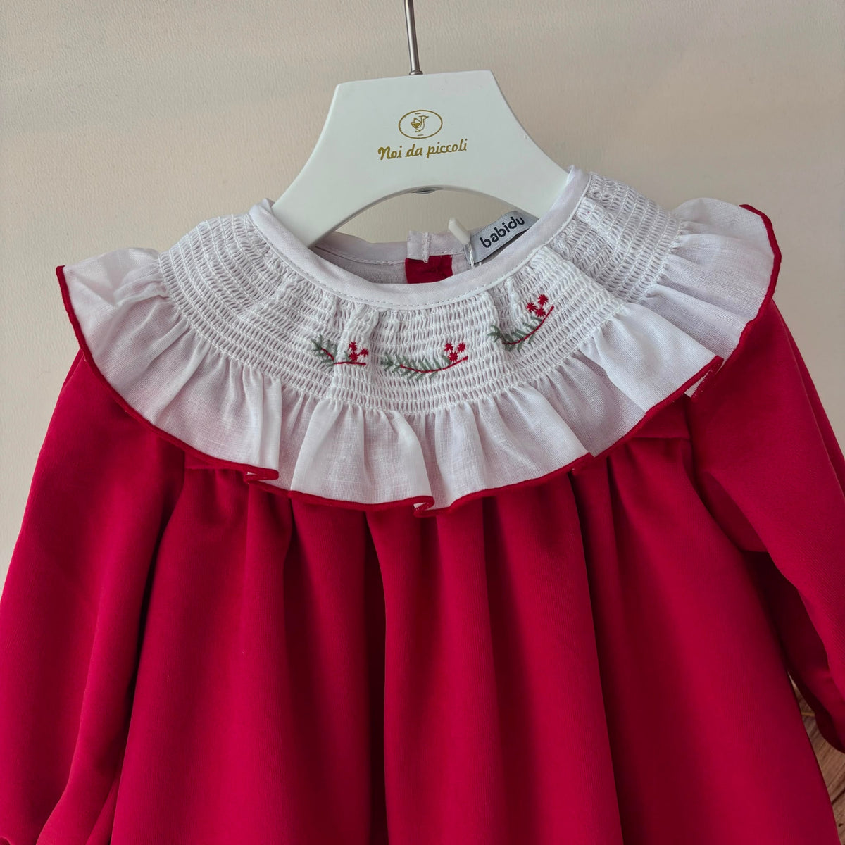 vestito IN VELLUTO ROSSO - Noi da piccoli