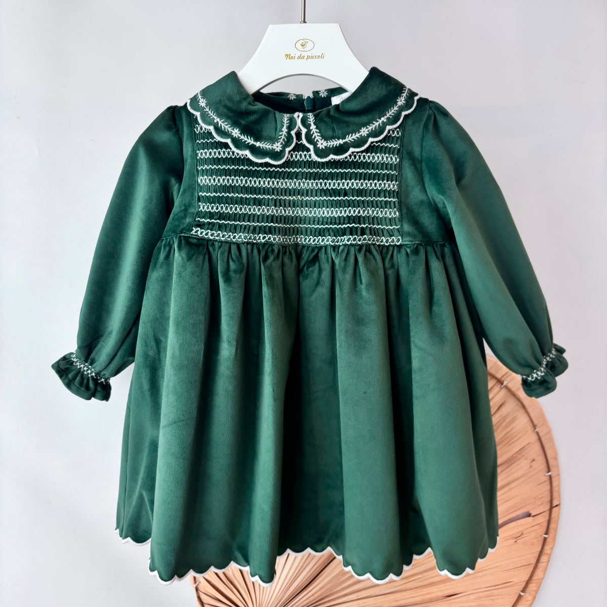 vestito IN VELLUTO VERDE - Noi da piccoli