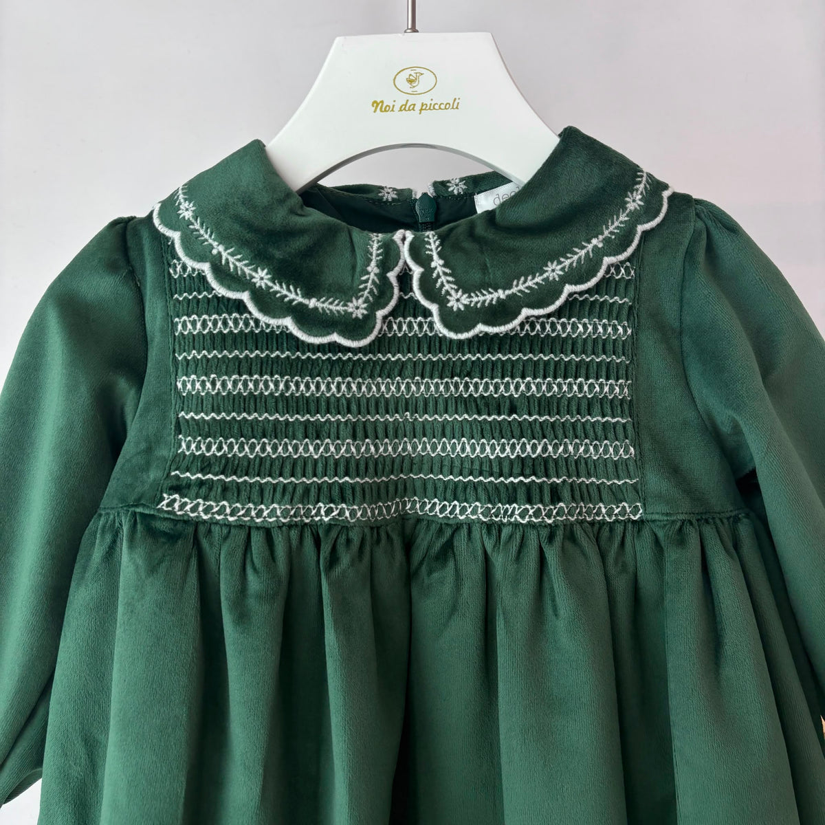 vestito IN VELLUTO VERDE - Noi da piccoli