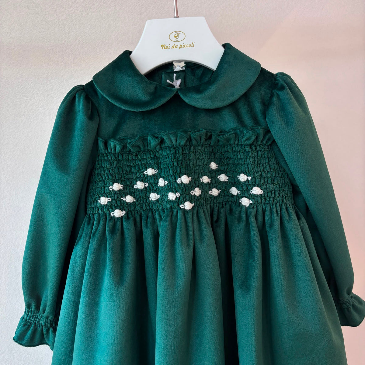 vestito IN VELLUTO VERDE - Noi da piccoli