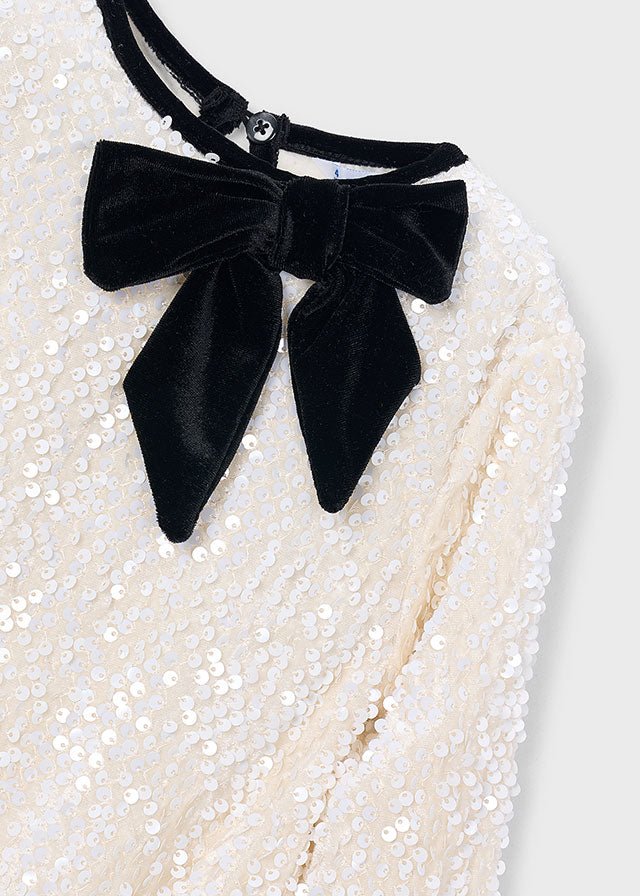 VESTITO LUMINOSO CHAMPAGNE IN CALDO COTONE - Noi da piccoli