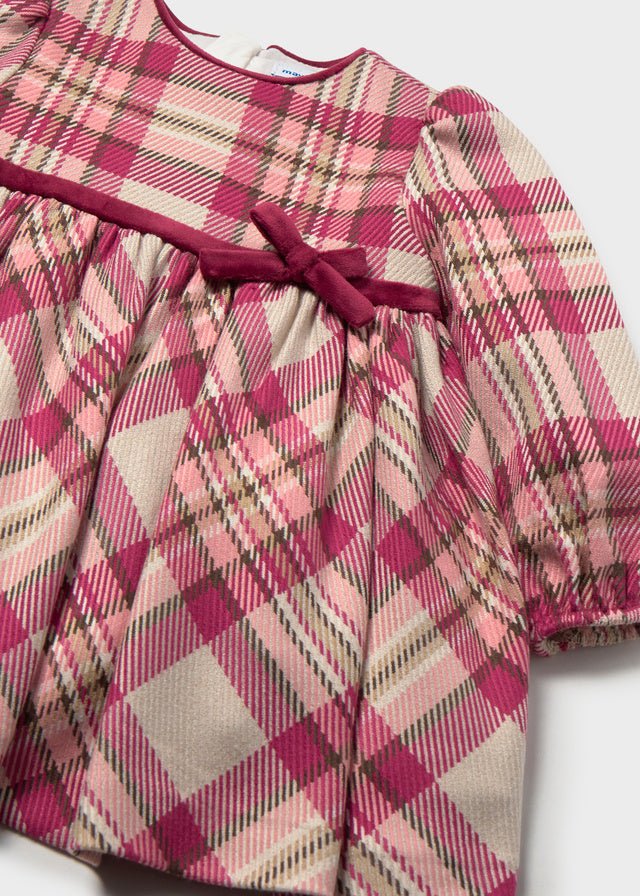 VESTITO TARTAN FUCSIA IN COTONE CALDO - Noi da piccoli
