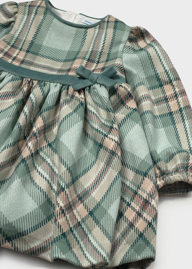 VESTITO TARTAN VERDE IN COTONE CALDO - Noi da piccoli
