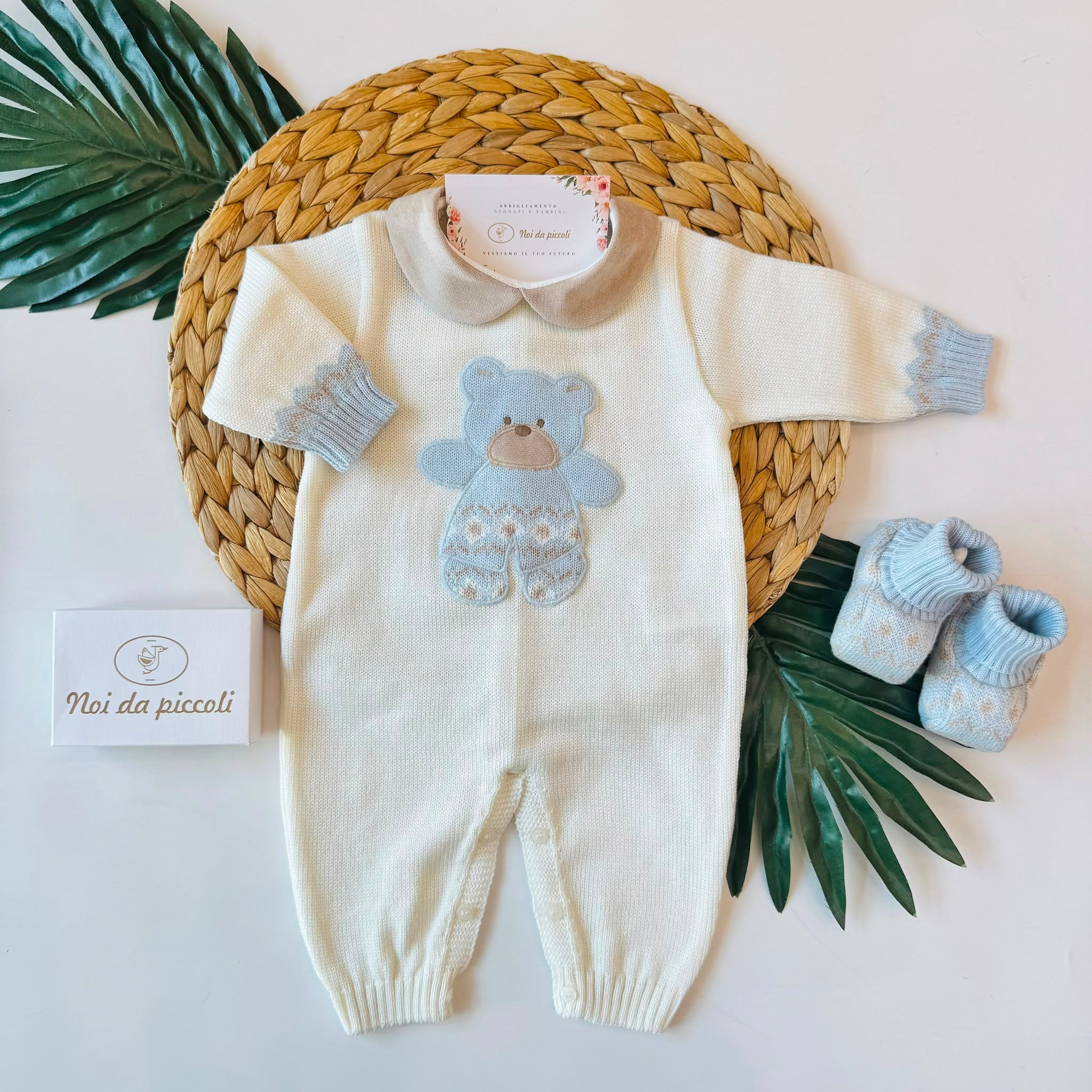 TUTINA CON BABBUCCE 100% LANA CIELO