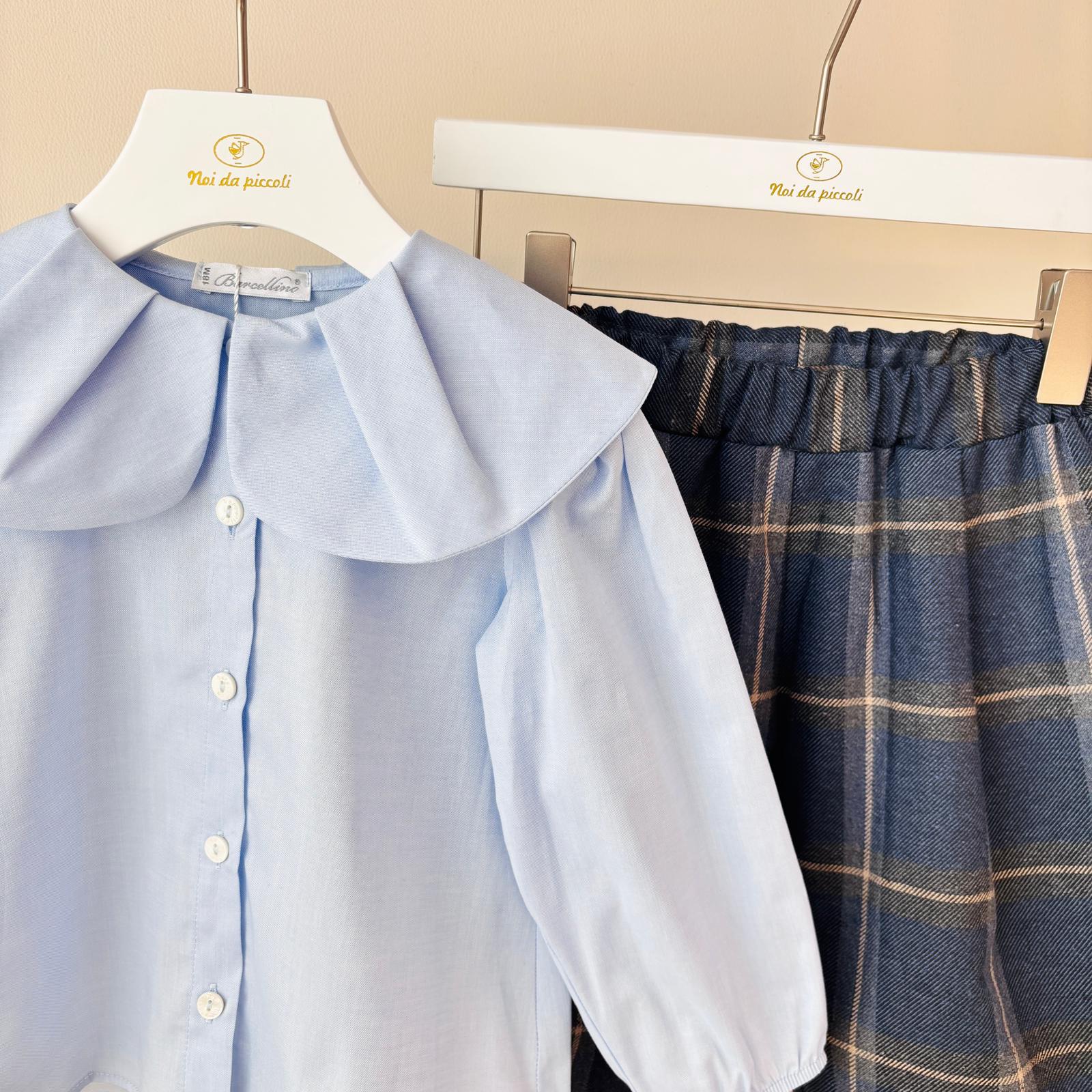 COMPLETO IN COTONE CALDO BLU