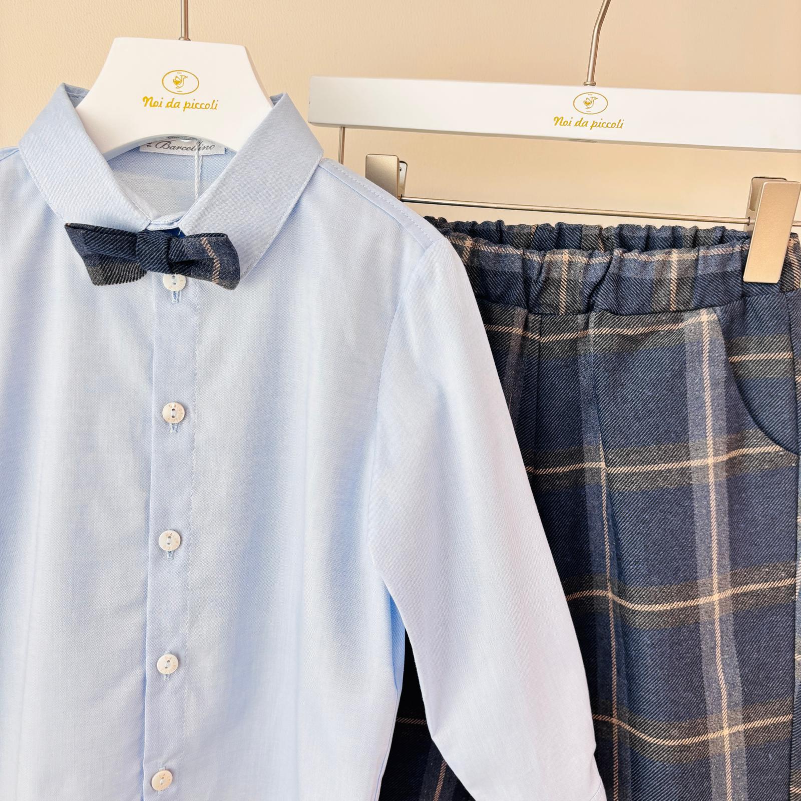 COMPLETO IN COTONE CALDO BLU