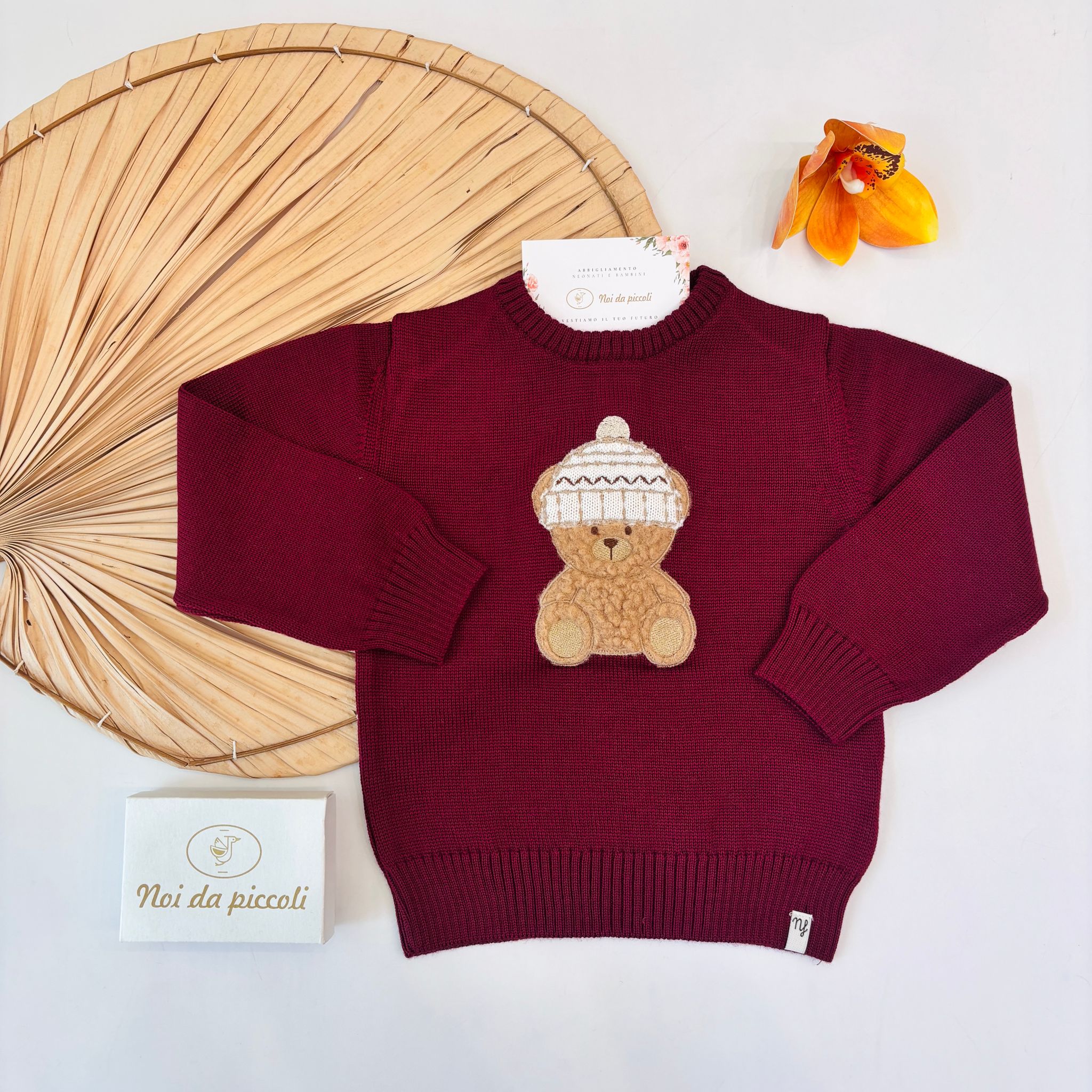 MAGLIONCINO IN PURA LANA BORDEAUX