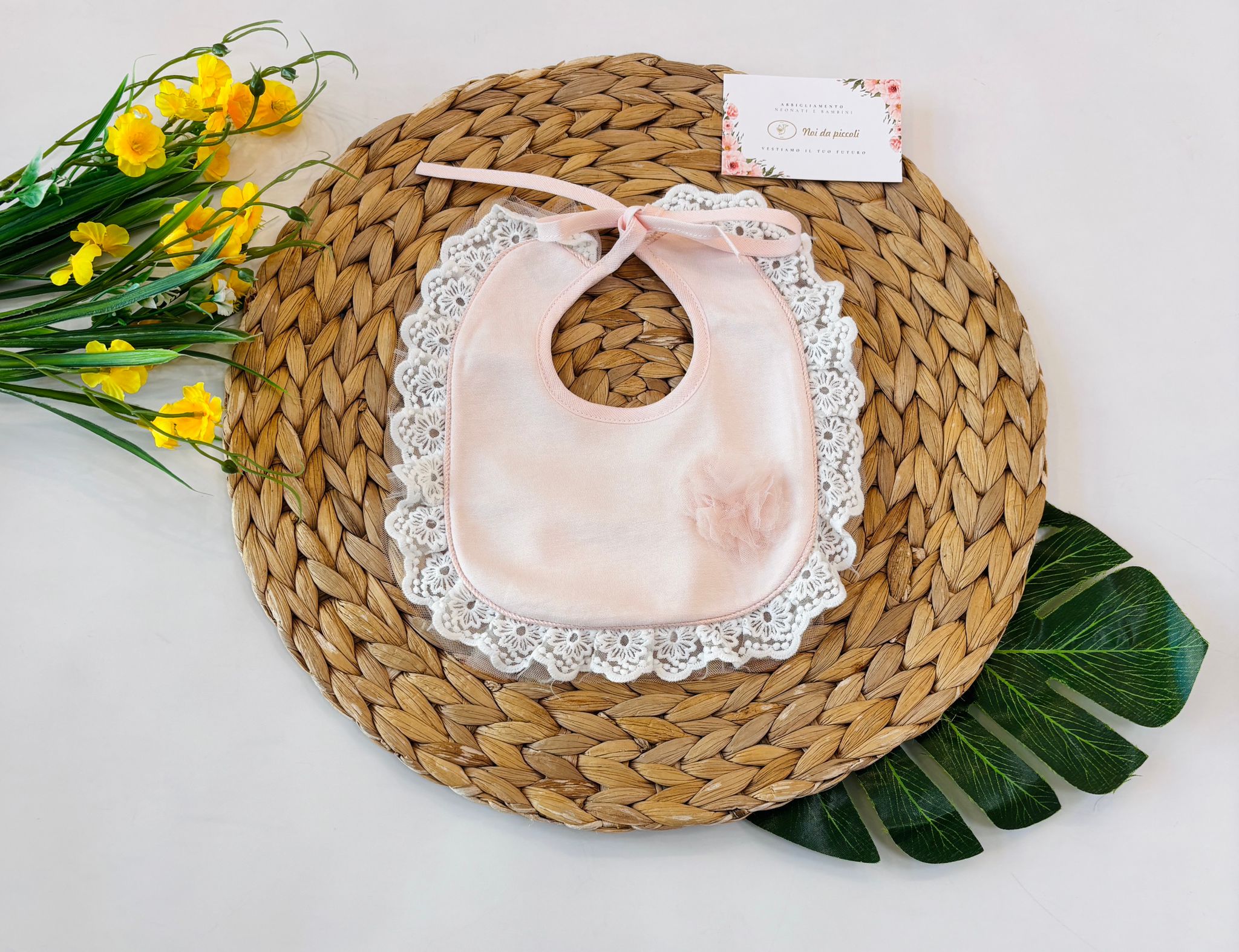 BAVETTA  ROSA CON BORDINO PIZZO