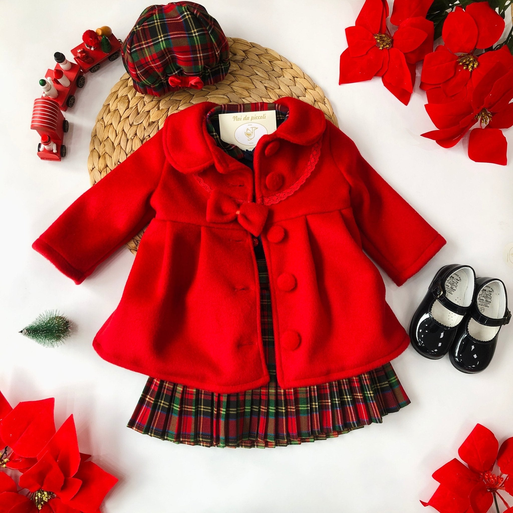 CAMICINA BLU CON GONNELLINA TARTAN - Noi da piccoli