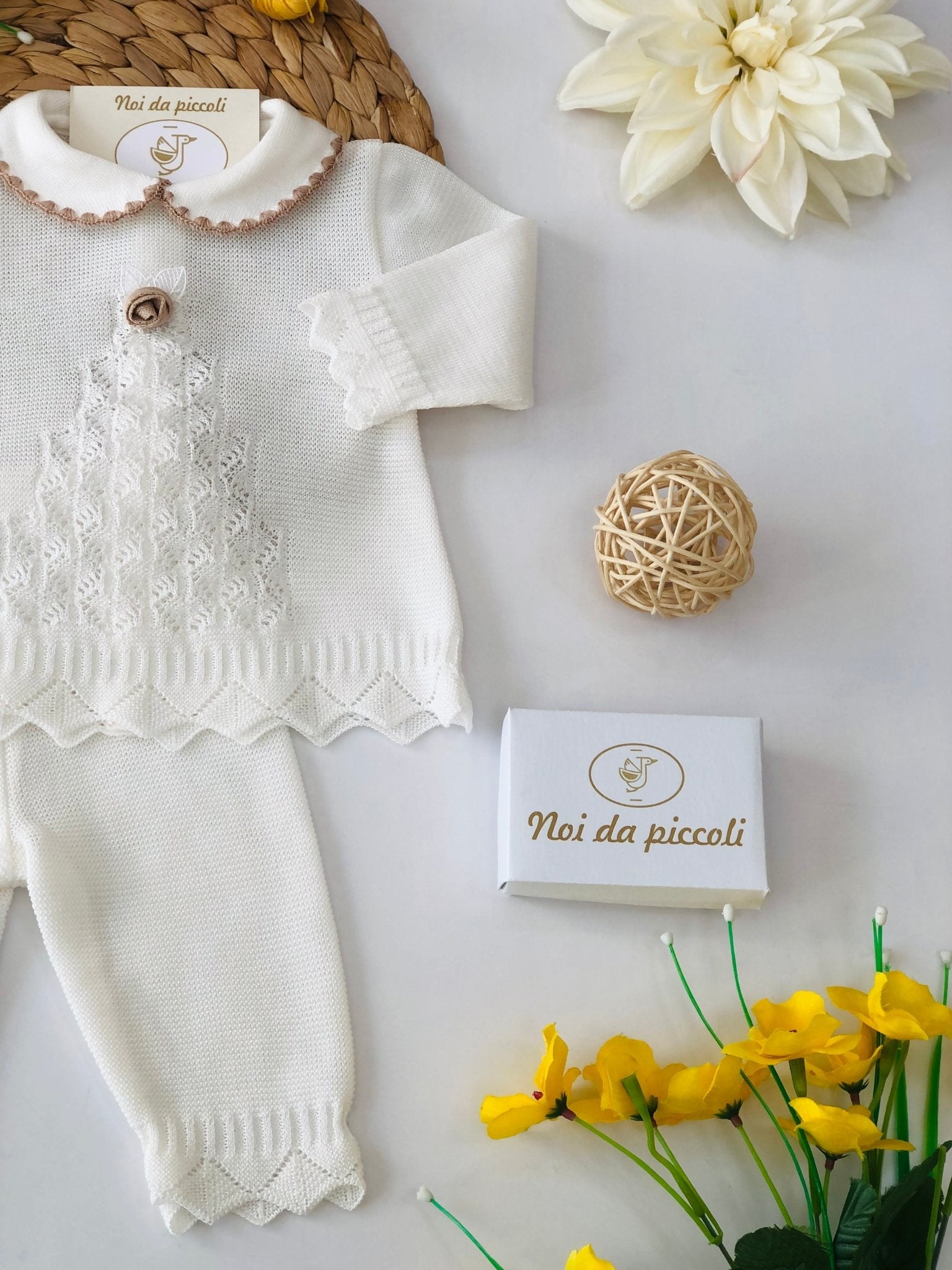 COMPLETO 2PZ FILO PANNA E CORDA - Noi da piccoli