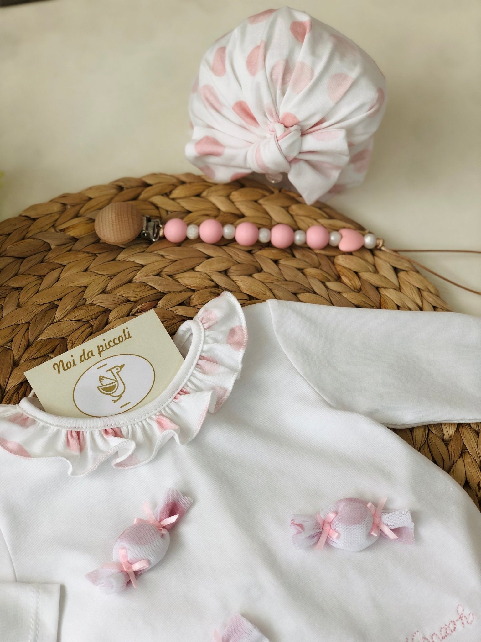 COMPLETO 2PZ ROSA IN COTONE CANDY - Noi da piccoli