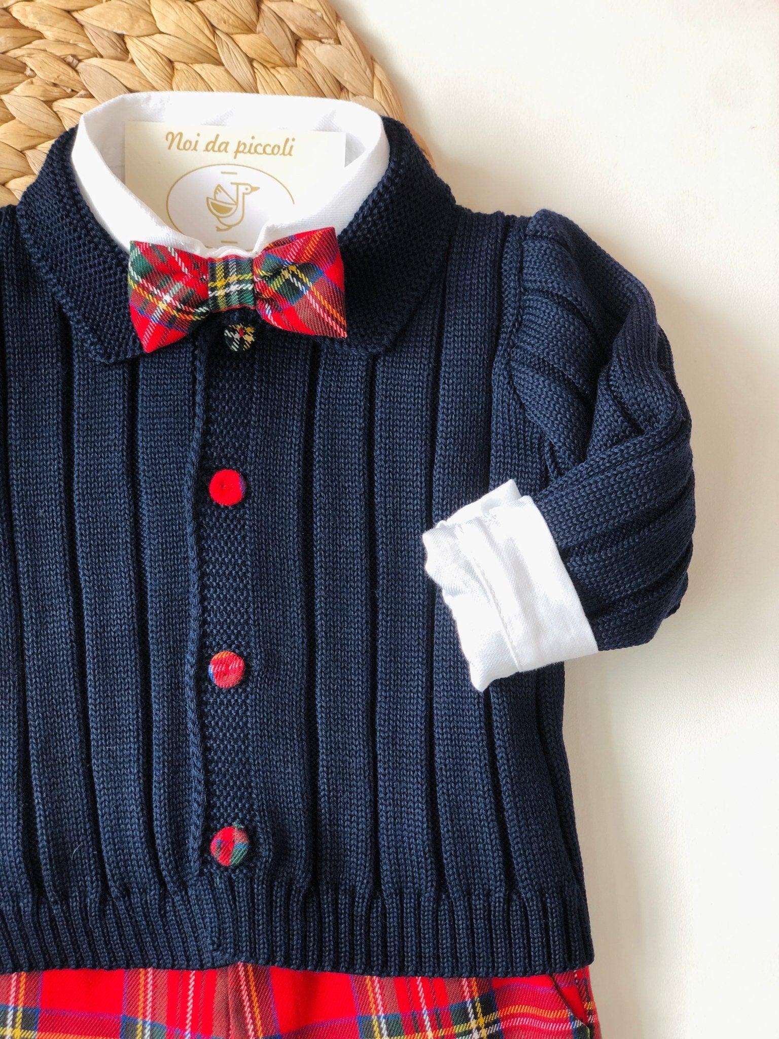 COMPLETO 4PZ CHRISTMAS BOY TARTAN E BLU - Noi da piccoli