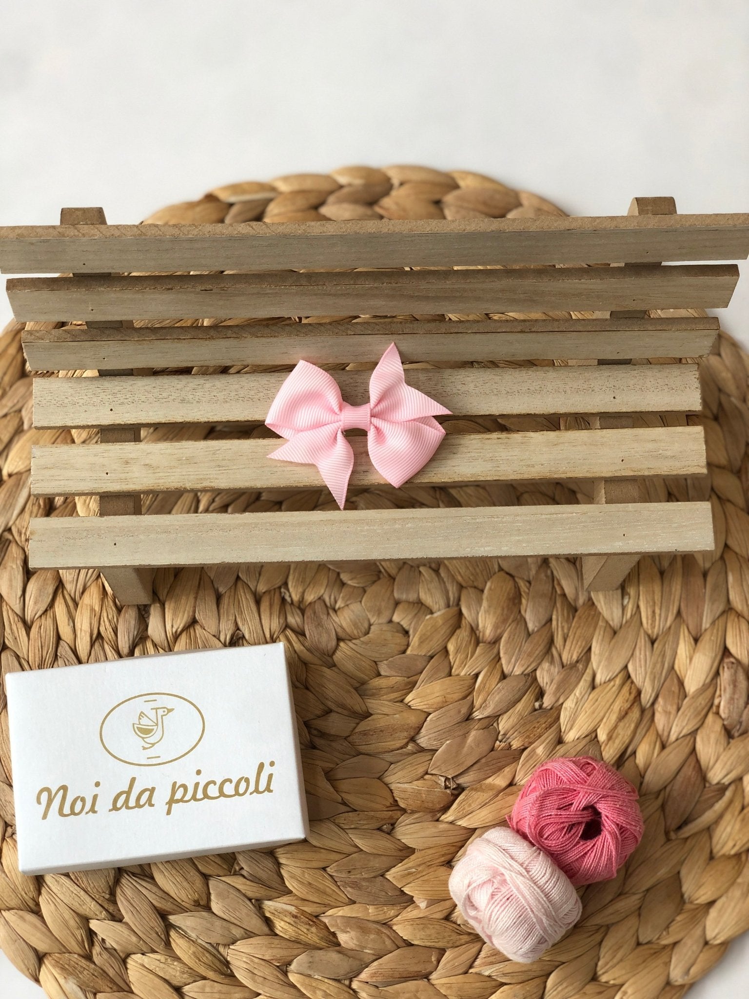 FERMAGLIO IN RASO ROSA BABY - Noi da piccoli