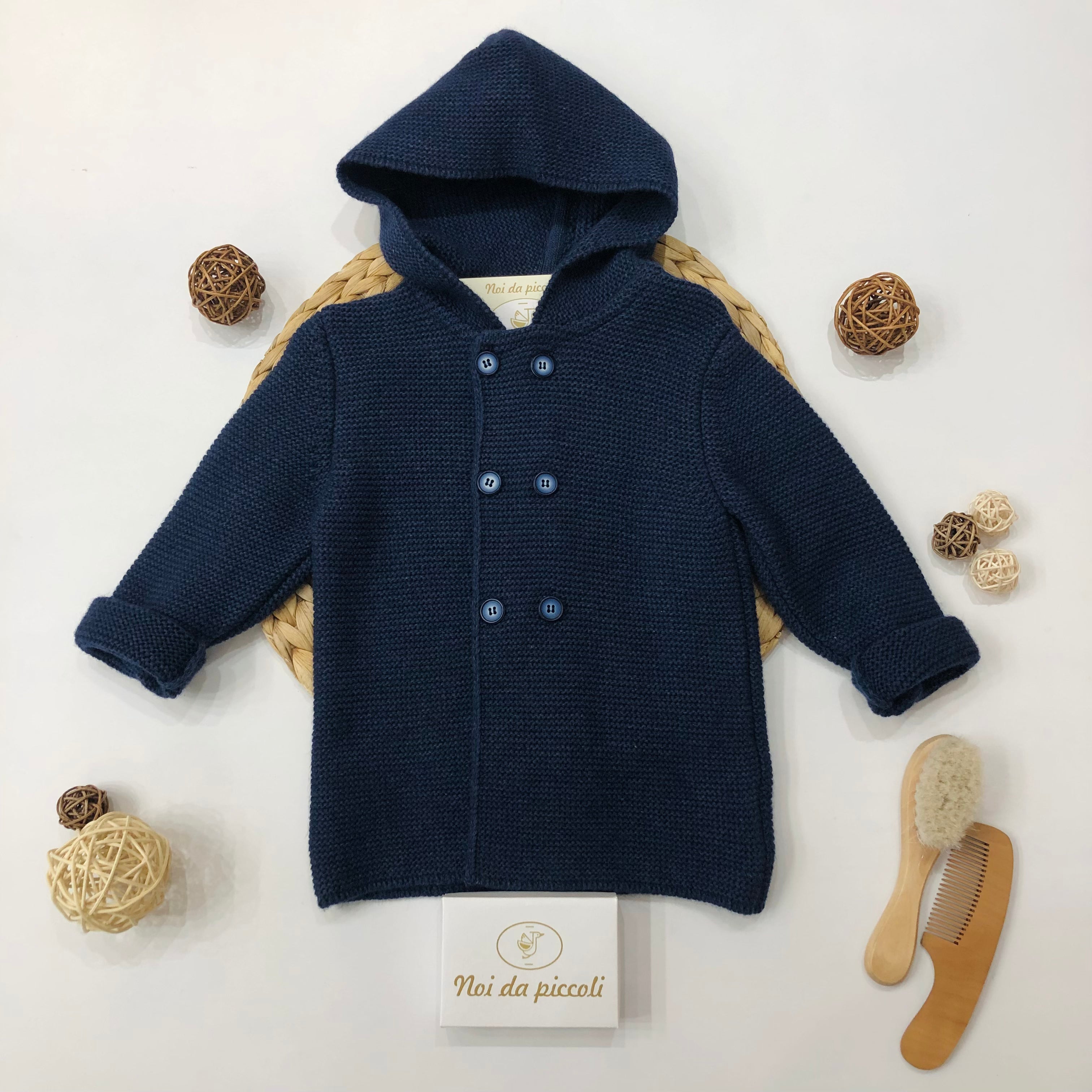 BLUE KNITTED COAT