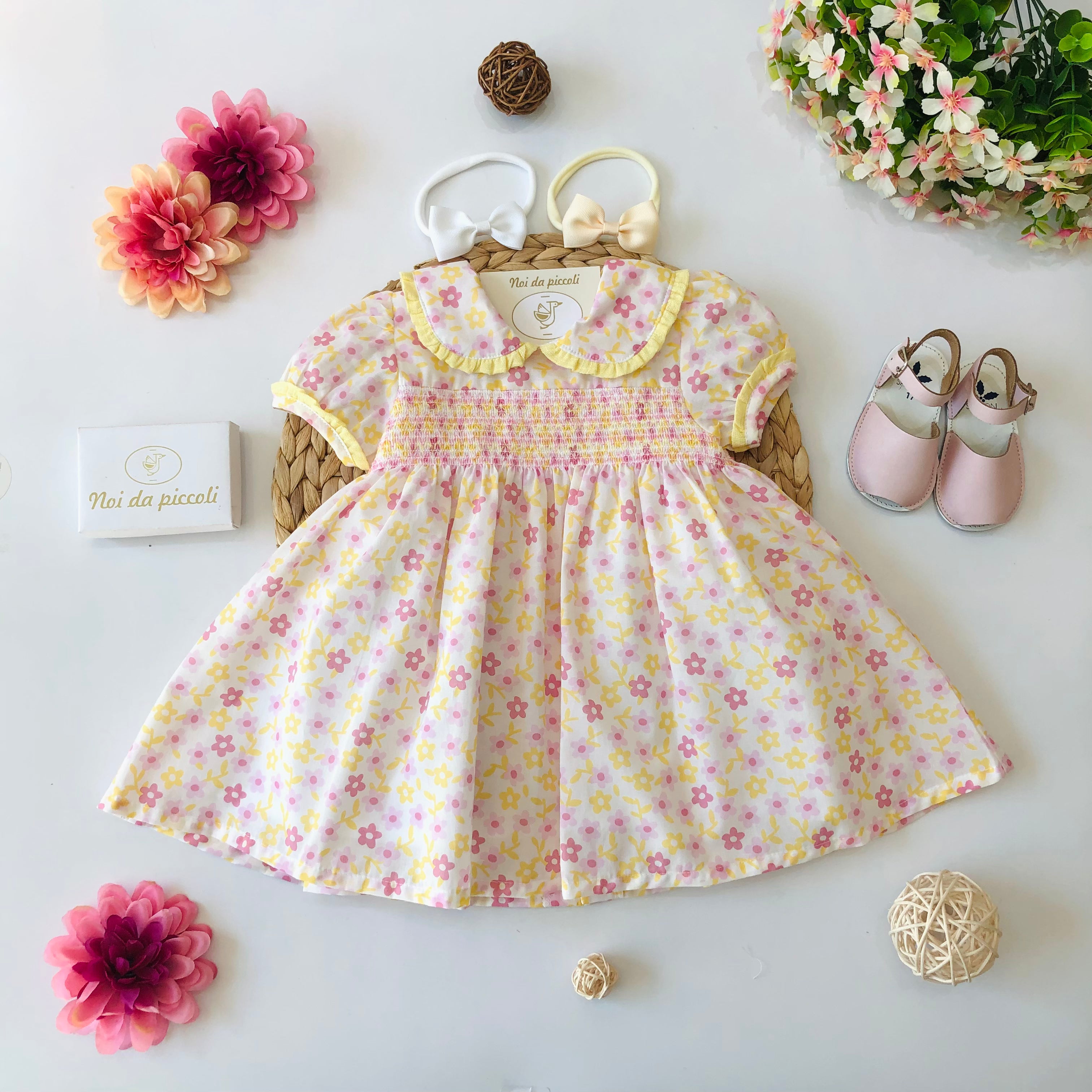 DRESS PINK AND YELLOW FLOWERS