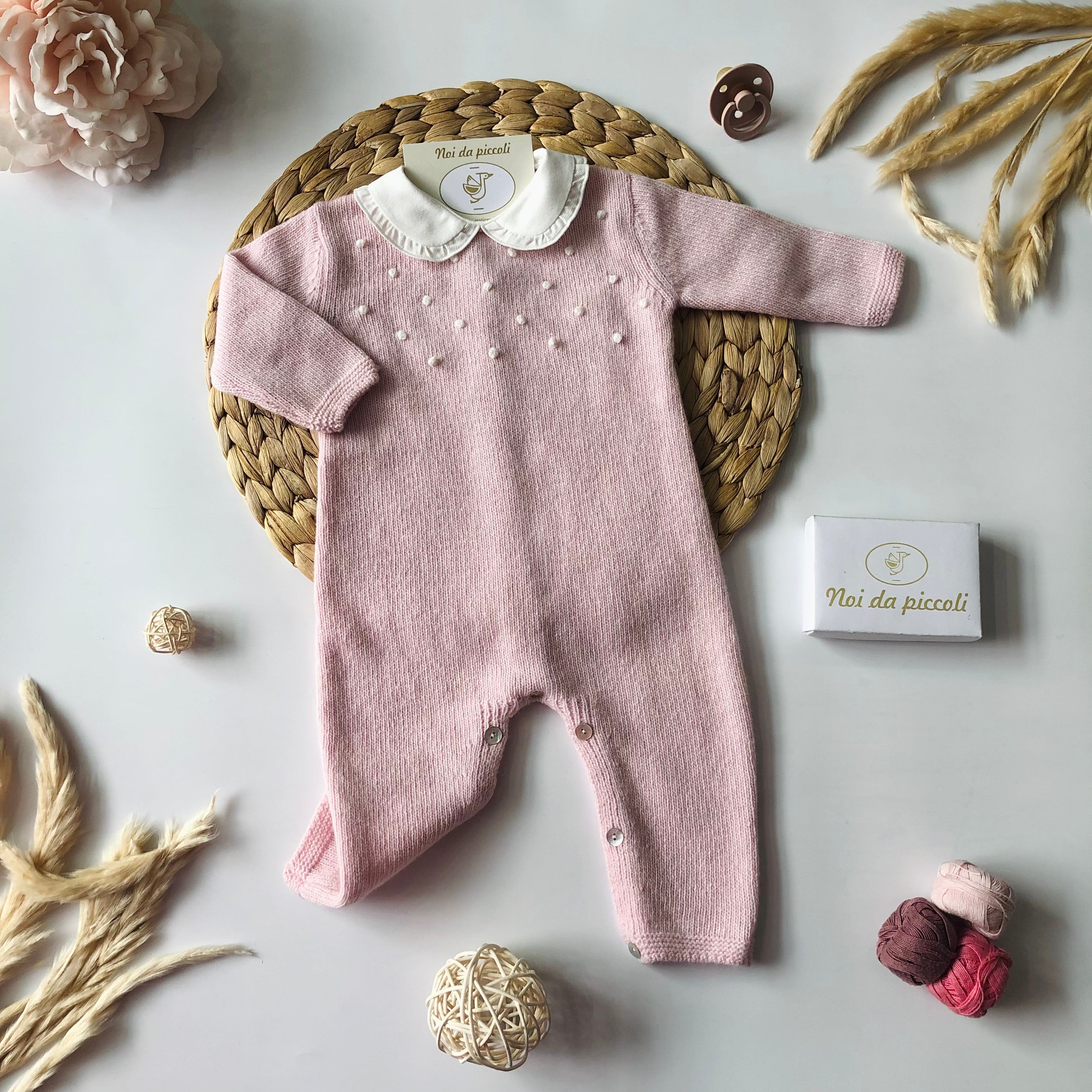 PINK WOOL AND CASEMERE ROMPER