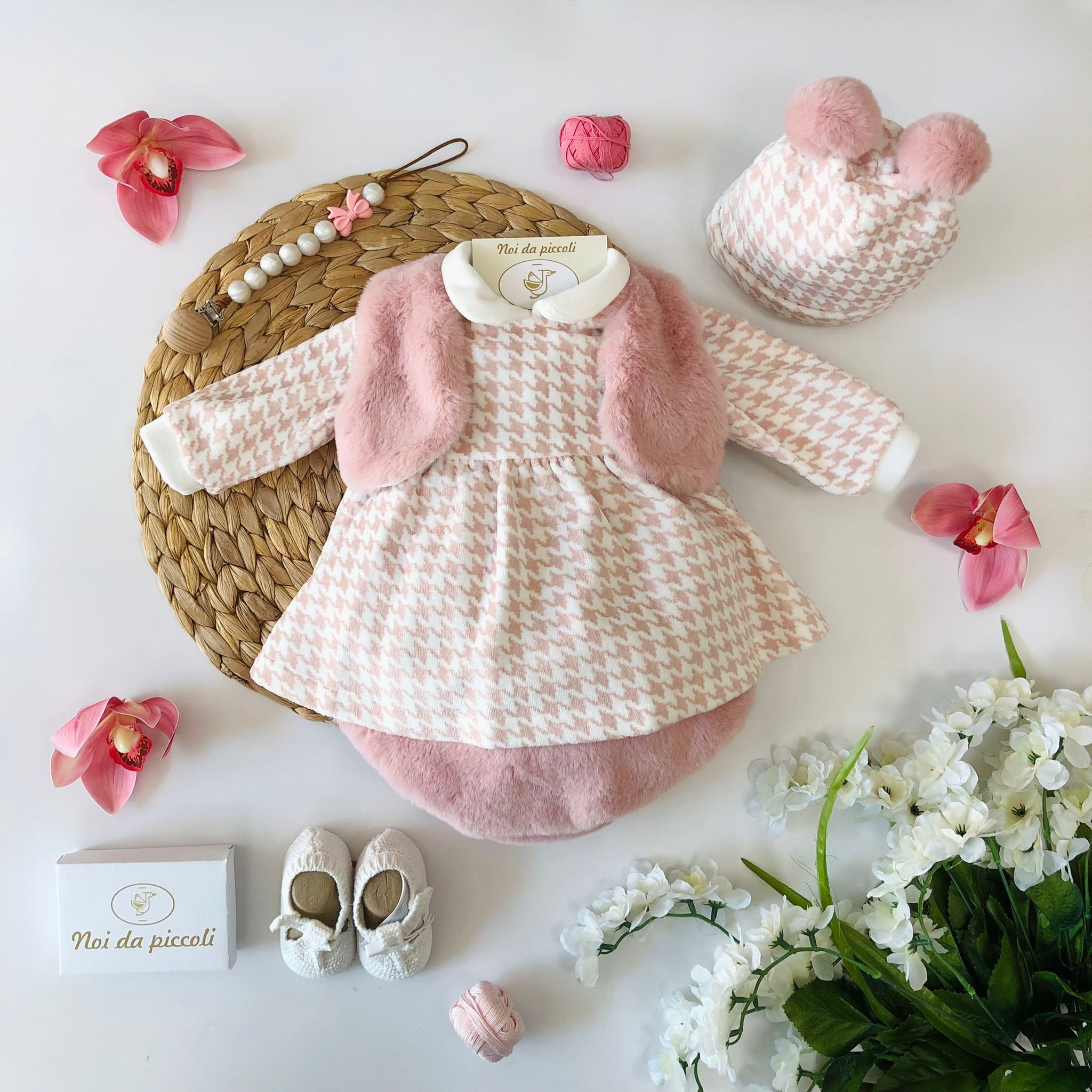 MINIABITO CON CULOTTE ROSA CALDO COTONE TEDDY VICKY - Noi da piccoli