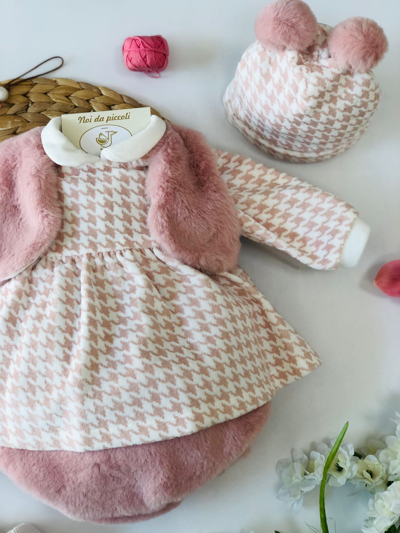 MINIABITO CON CULOTTE ROSA CALDO COTONE TEDDY VICKY - Noi da piccoli