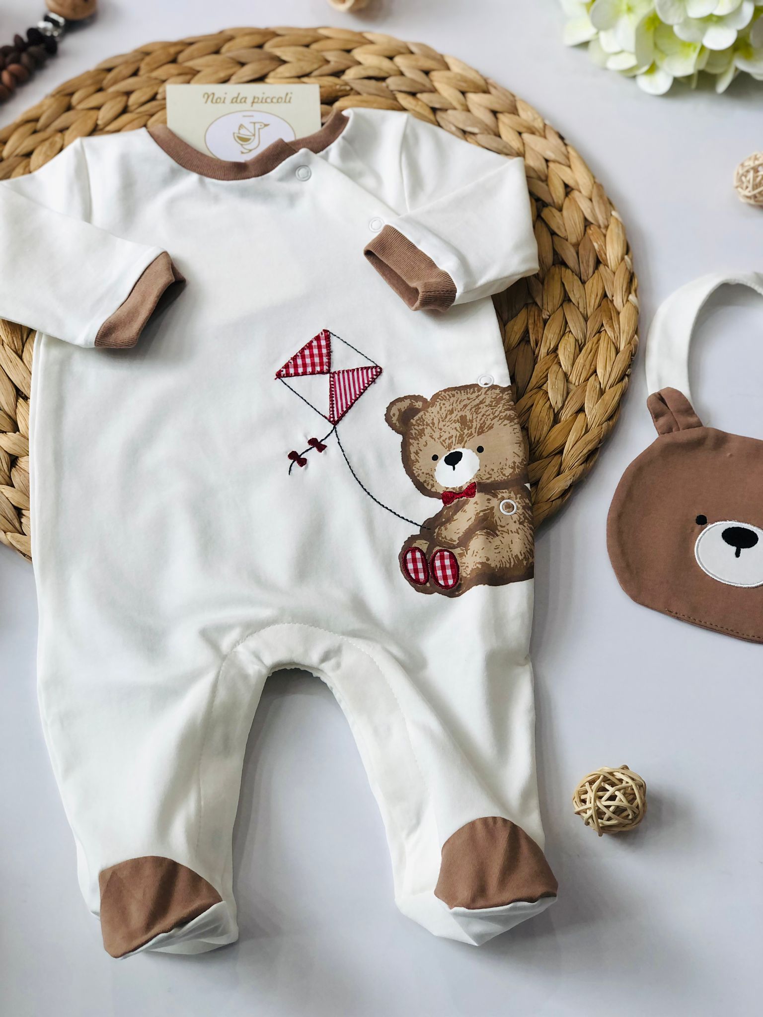 SET NASCITA 3 PZ CACAO TEDDY - Noi da piccoli