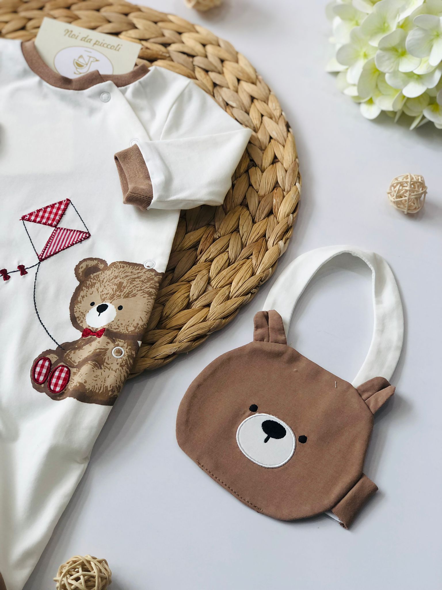 SET NASCITA 3 PZ CACAO TEDDY - Noi da piccoli