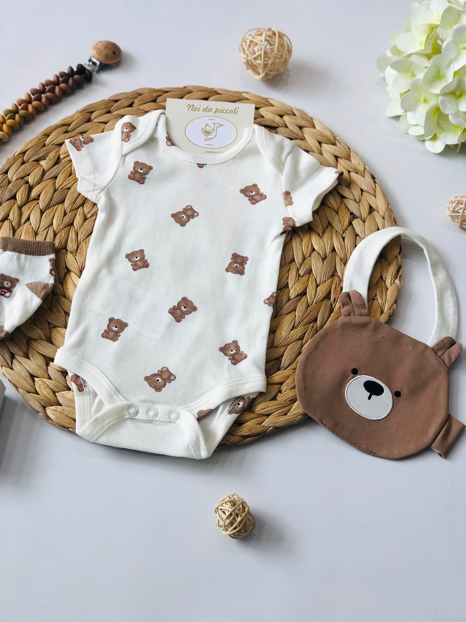 SET NASCITA 3 PZ CACAO TEDDY - Noi da piccoli