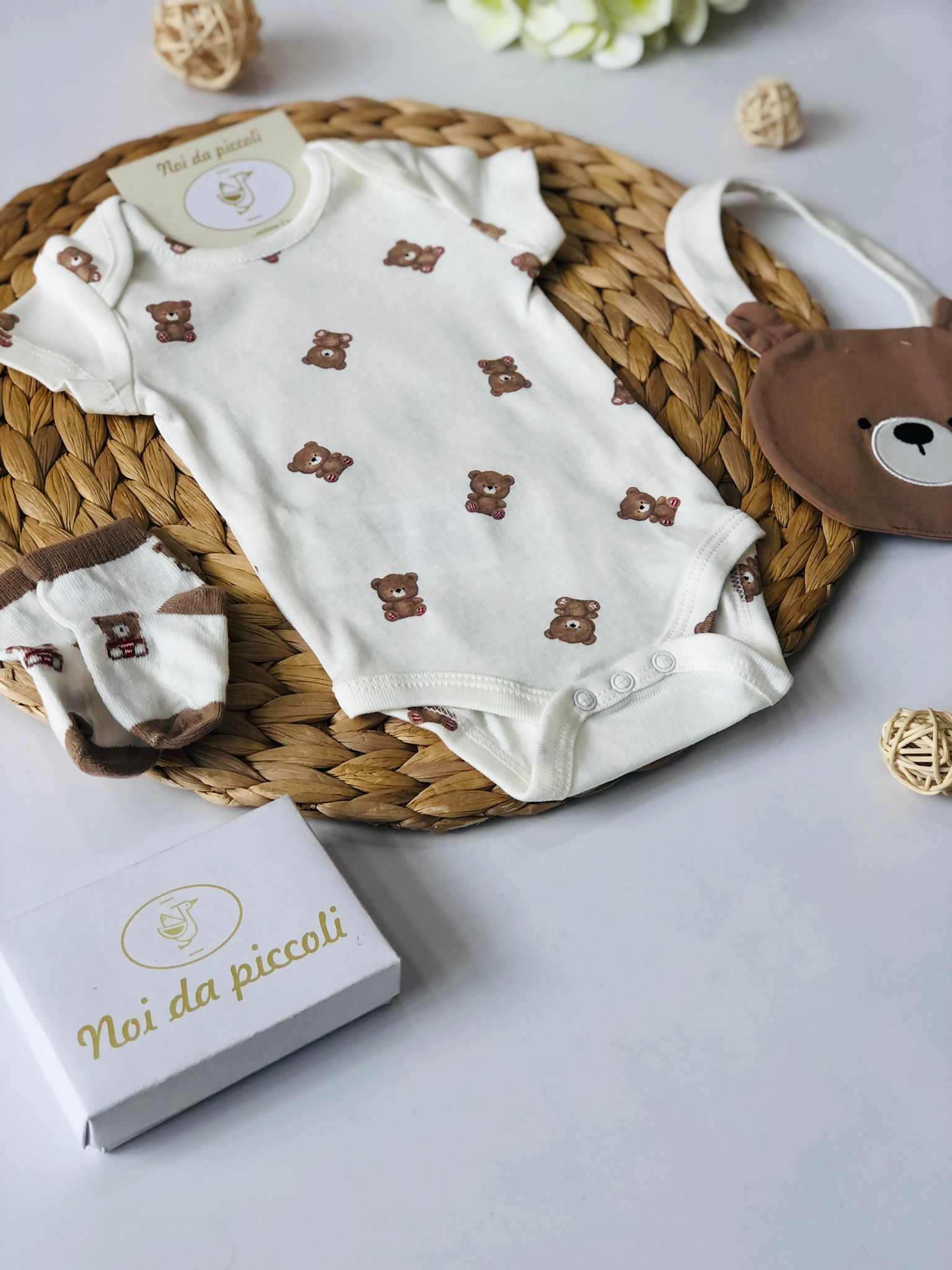 SET NASCITA 3 PZ CACAO TEDDY - Noi da piccoli