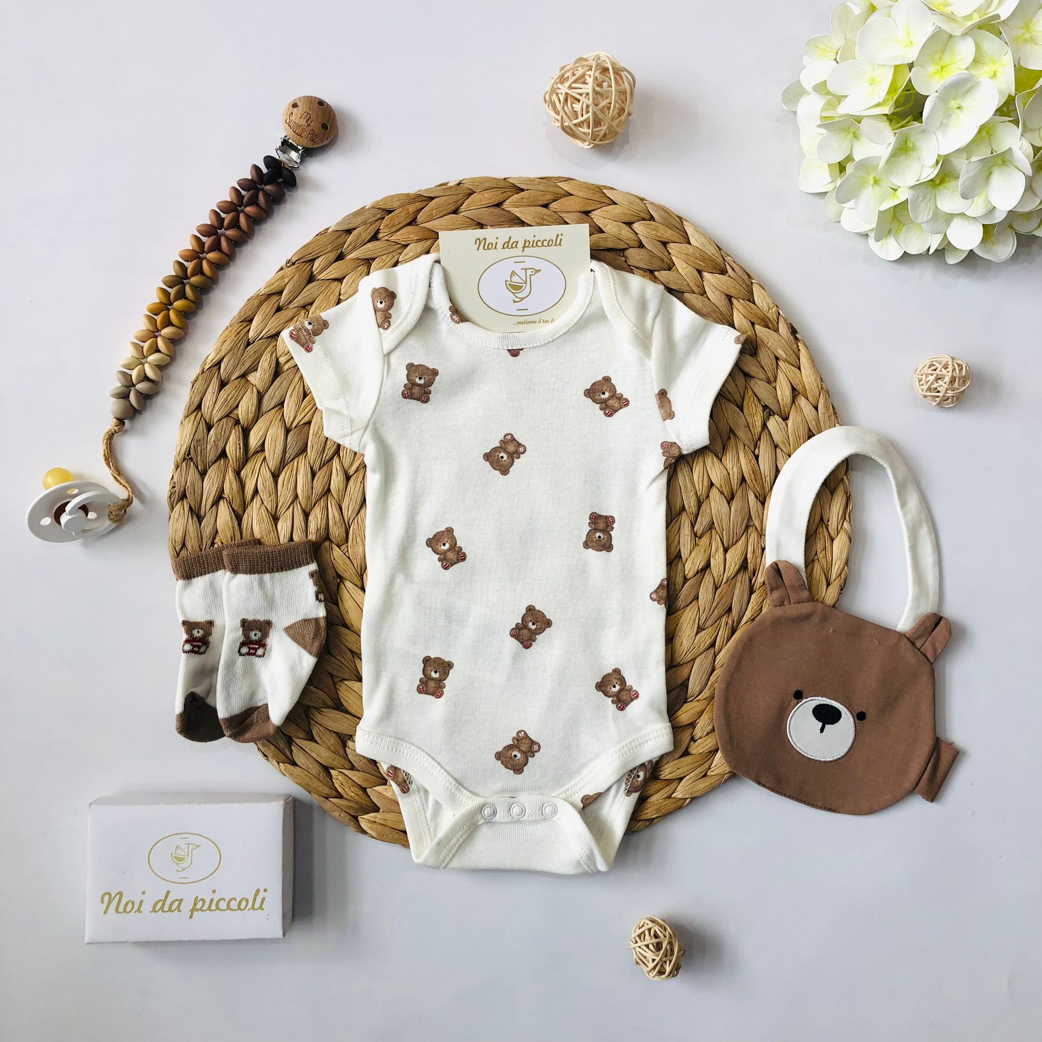 SET NASCITA 3 PZ CACAO TEDDY - Noi da piccoli