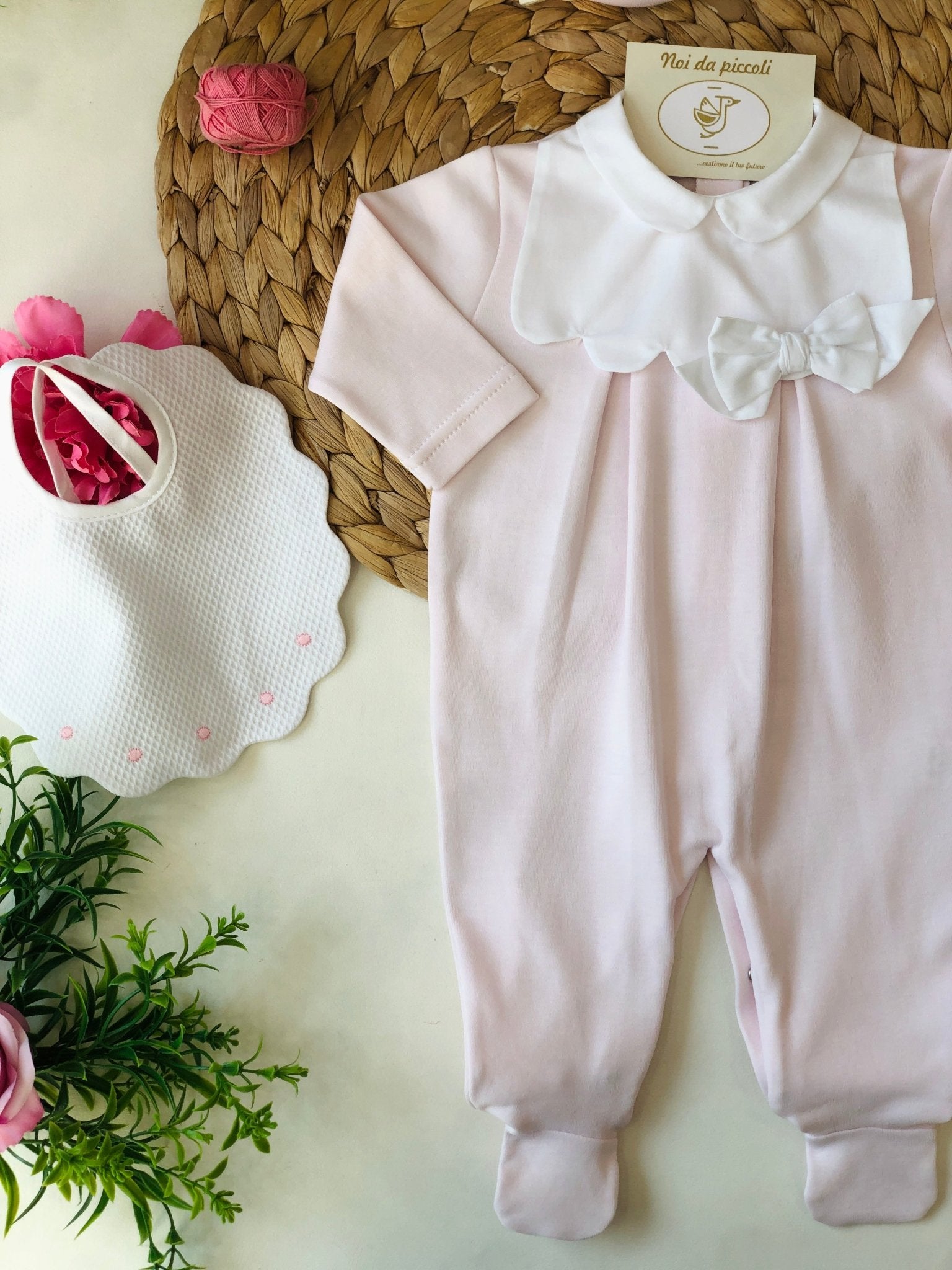 TUTINA IN COTONE ROSA CON FIOCCO - Noi da piccoli