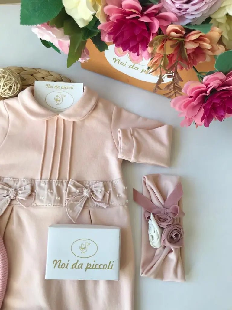 TUTINA IN FELPA ROSA CON FIOCCHETTI - Noi da piccoli